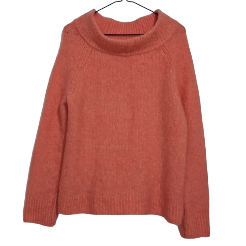 Anthropologie Moth Boucle Wool Alpaca Coral Pink Sweater